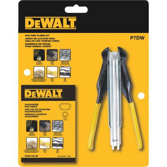 DeWalt Case Hardened Steel Hog Ring Pliers Kit