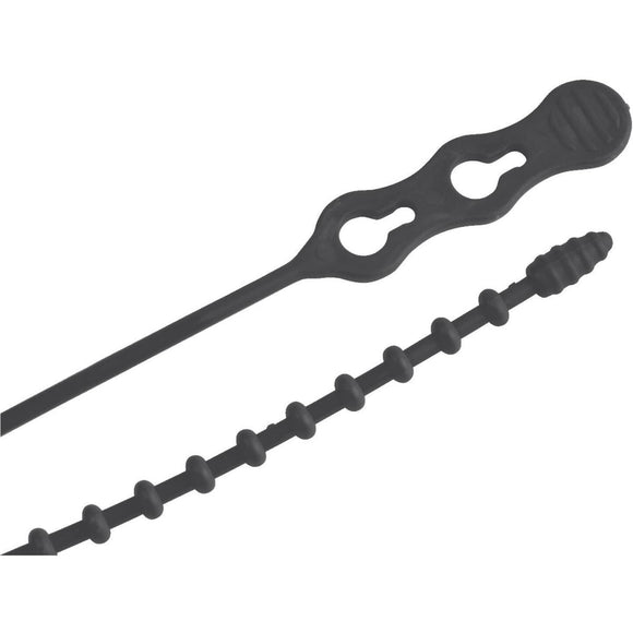 Gardner Bender Beadle Wrap 18 In. x 1/4 In. Black Flexible Plastic Cable Tie (10-Pack)
