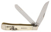 Case 60575 Sportsman Trapper Whitetail 3.24/3.27 Clip Point/Spey Plain Stainless Steel Smooth Natural Bone Handle Folding