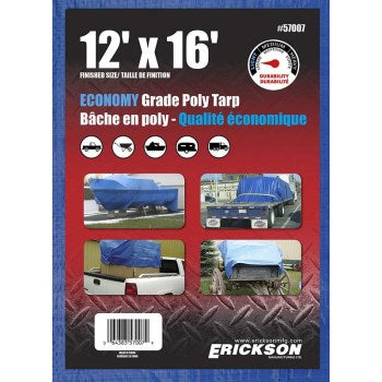 Erickson Mfg 57007 12x16 Blue Poly Tarp