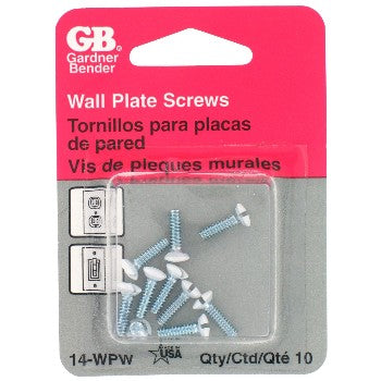 Gardner Bender 14-WPW Wall Plate Screws, White