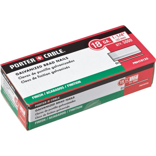 Porter Cable 18-Gauge Galvanized Brad Nail, 1-1/4 In. (5000 Ct.)