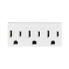 Leviton 15 Amp Triple Outlet/Receptacle Plug-In Adapter, Grounding, White