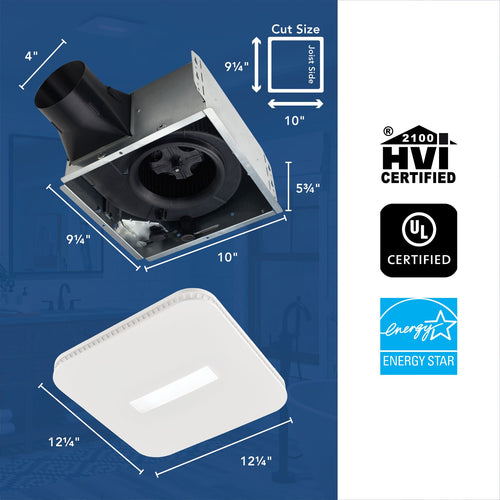 Broan-Nutone 110 Cfm, 1.0 Sone Fan W/ Cleancover™ And Selectable Cct Led Light