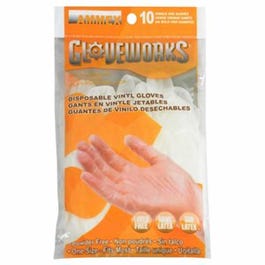Disposable Work Gloves, Vinyl, One Size, 10-Ct.
